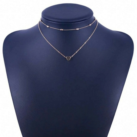 3 for $15💕 Double Heart Layered Choker Necklace - Picture 2 of 3